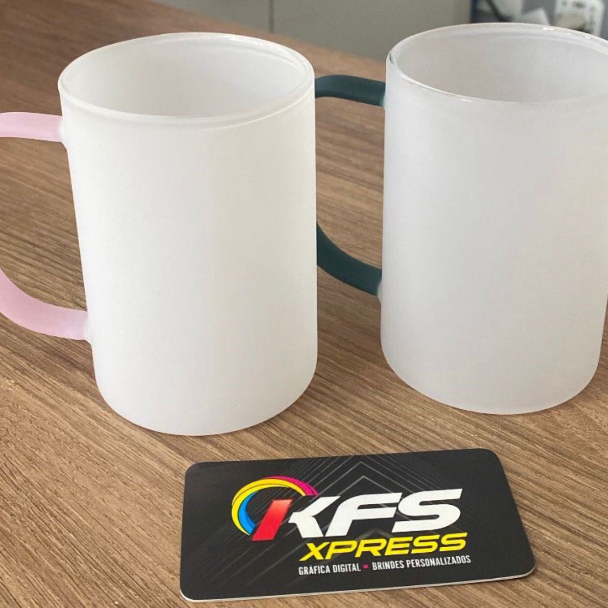Caneca de Vidro Jateada